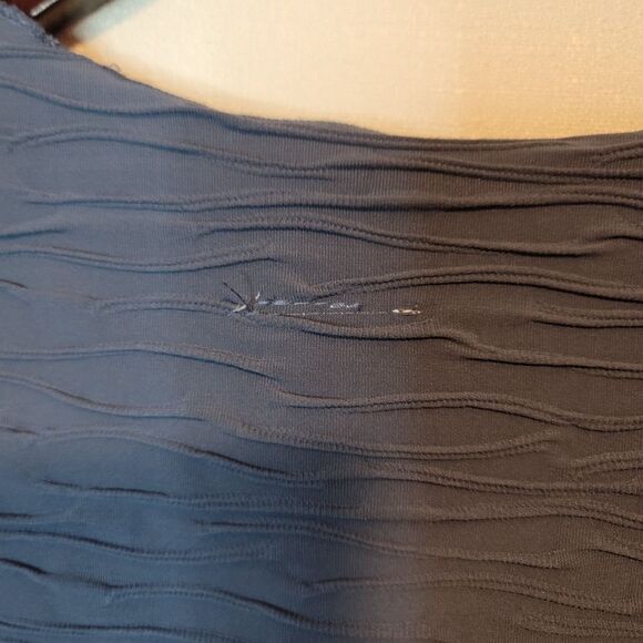 Haystacks Blue Indigo Crinkle Brazilian Surreal Textured Top Size Small - Picture 5 of 9